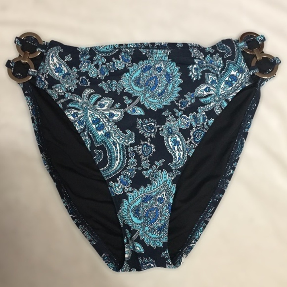 MICHAEL KORS Blue Paisley Bikini Bottom XS - Picture 2 of 14